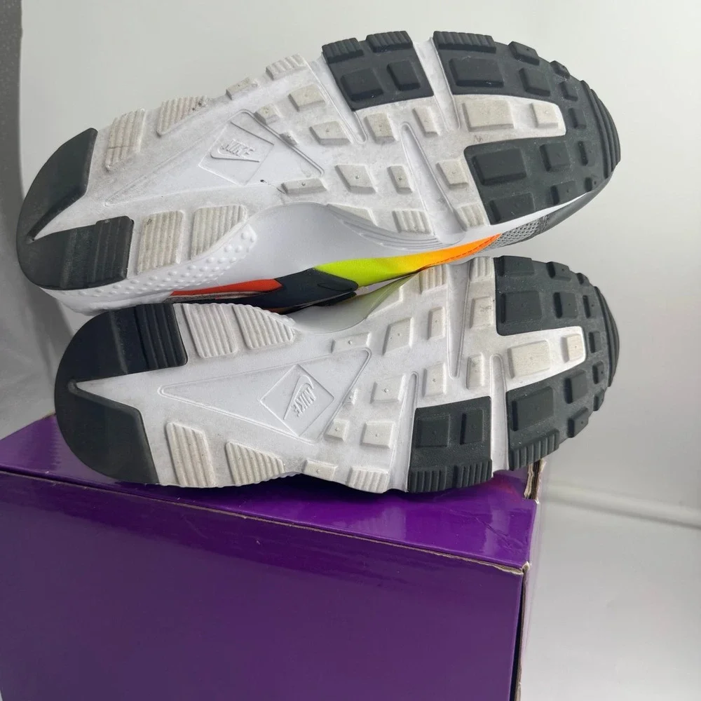 Nike Air Huarache Run Print GS Total Orange Dark Grey Volt 704943-800 Size 6.5Y
